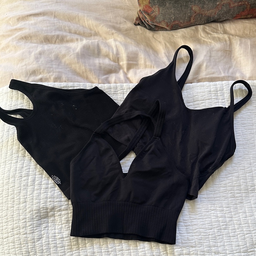 Free People and Lululemon Black Exercise Tops